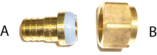 50114763 - PEX ADAPTER SWVL BRASS NUT : 