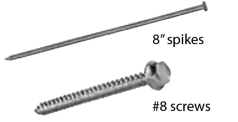 653354 - NAIL KIT 200-1"SCREWS100-8"SPI : 