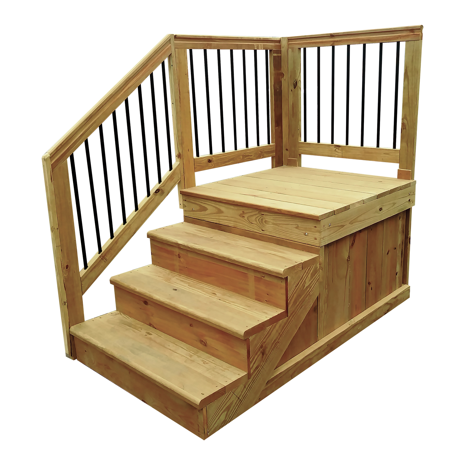 Enclosed Stained Wood Steps - Mobile home enclosed stained wood steps : You'll notice the difference.