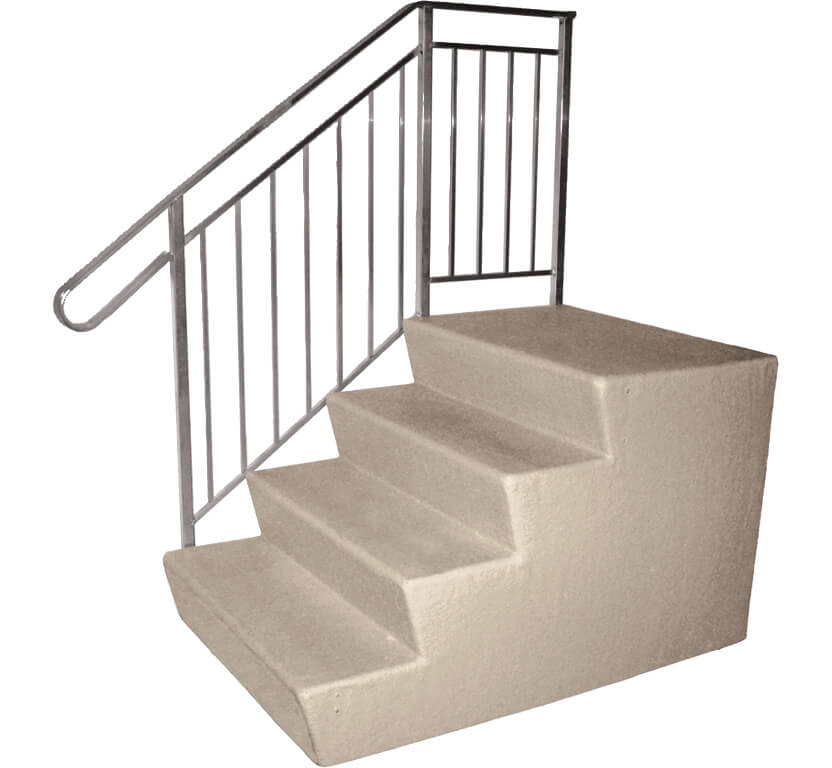 Fiberglass Steps | 48" x 38" - Fiberglass Steps | 48" x 38" Platform : Use this popular fiberglass step when you prefer a parallel approach. Code approved in most areas.